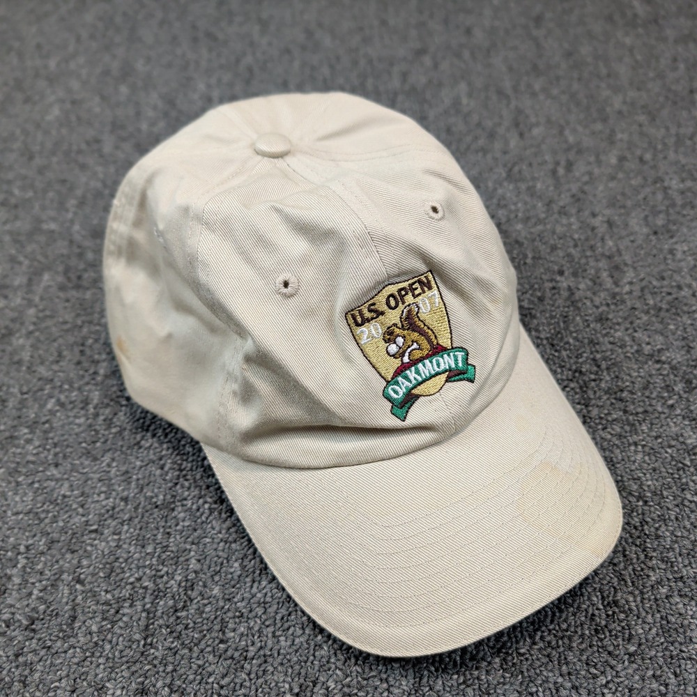 USGA 2007 US Open Oakmont Golf Hat OSFM Beige USGA Member Adjustable Dad Cap